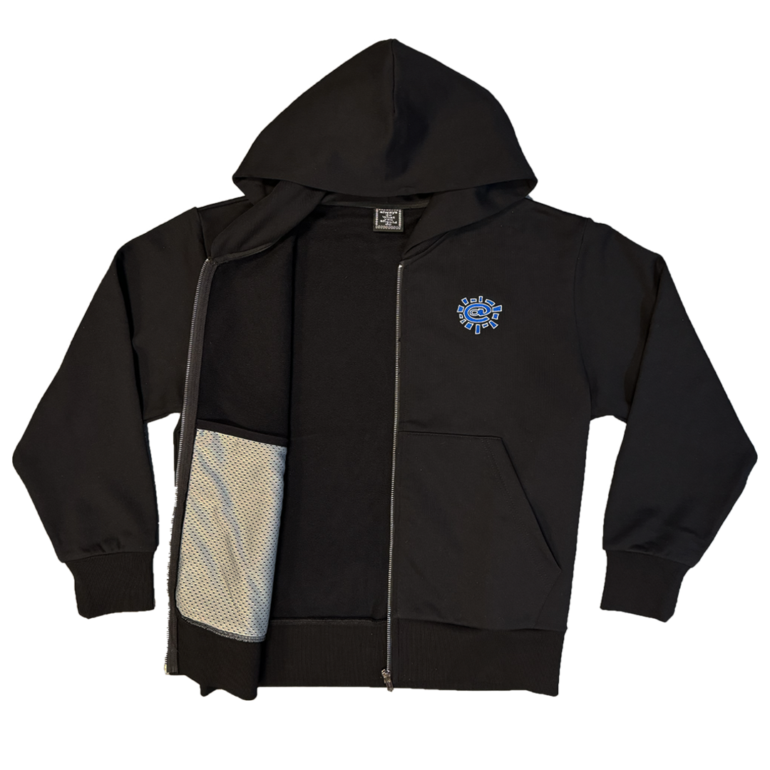 premium zip up hoodie - black