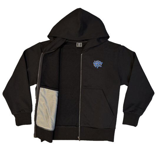 premium zip up hoodie - black