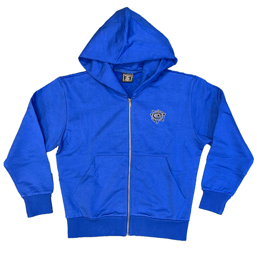 premium zip up hoodie - blue