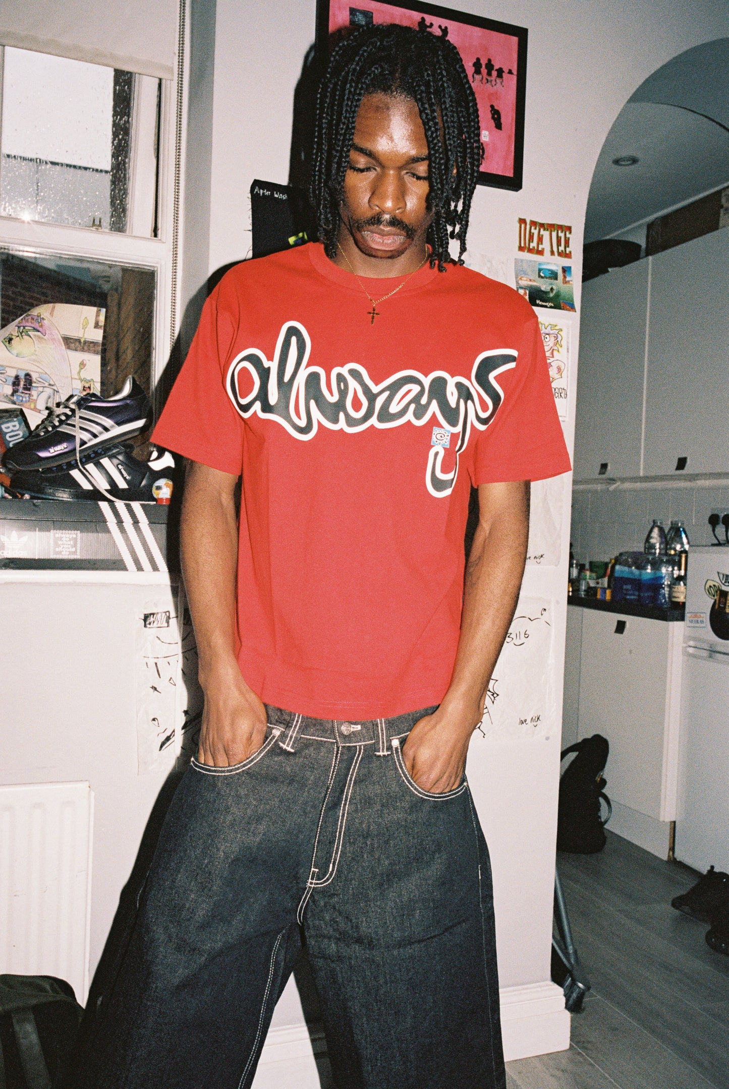 relaxed unisex denim shorts - pocket print