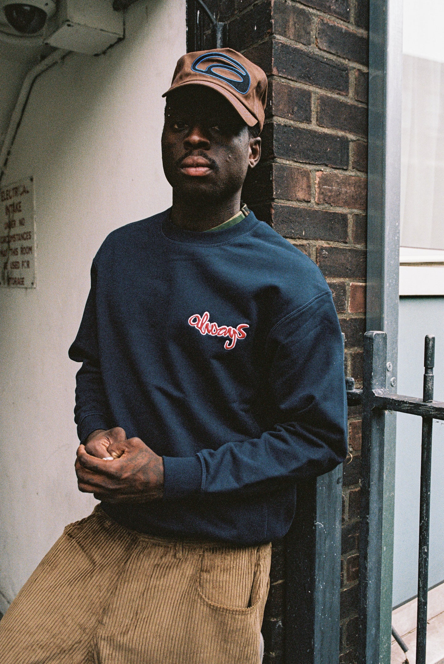 panelled always crewneck - black