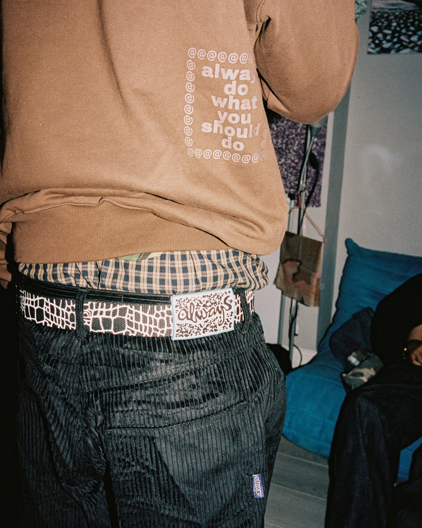 jumbo cord trousers - black