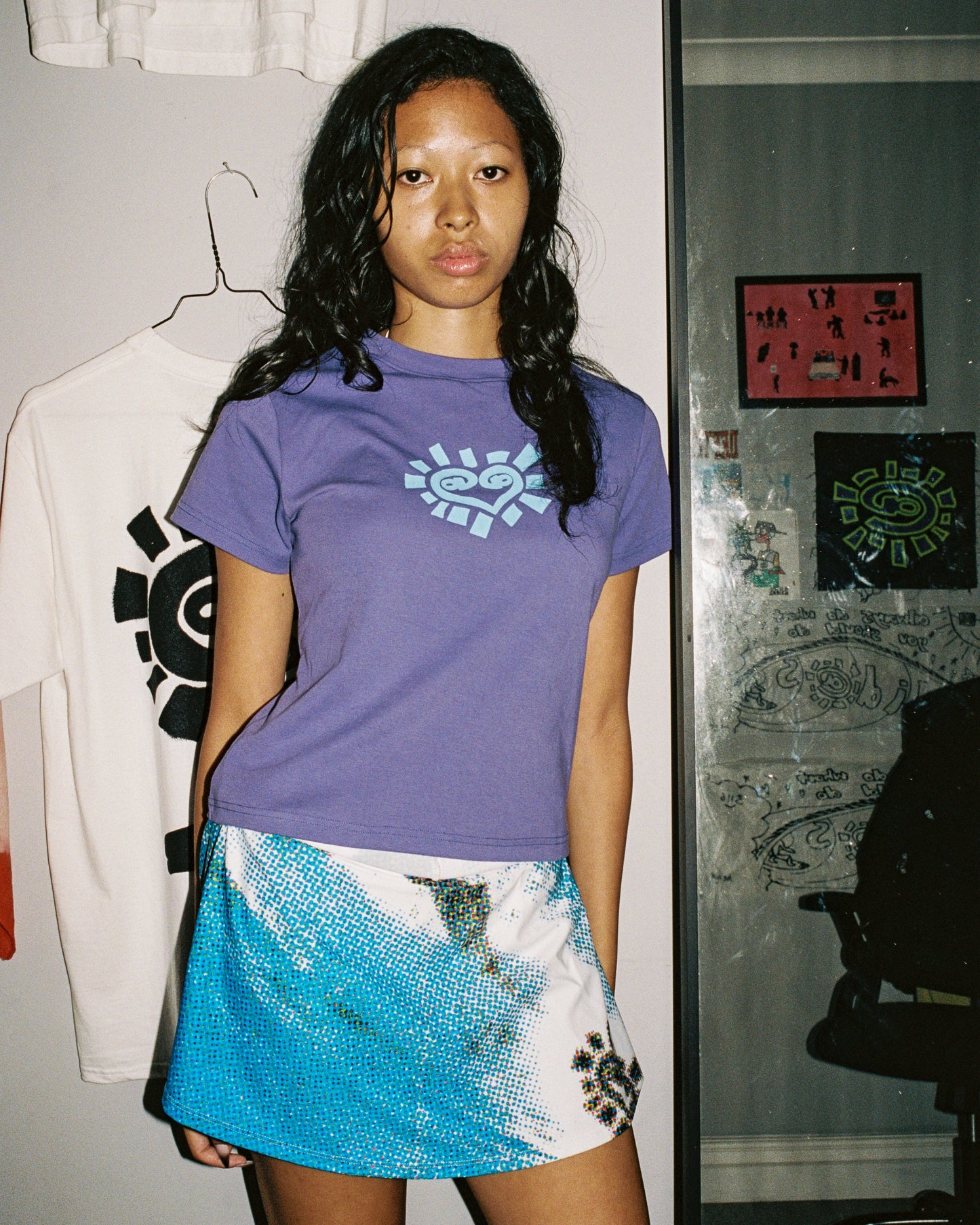 heart sun baby tee - purple