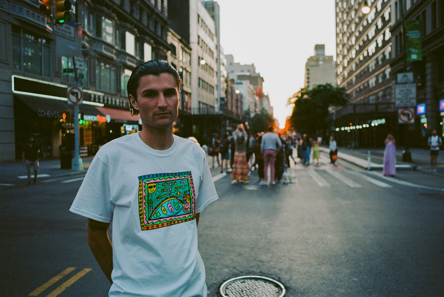 noah x adwysd thank you card tshirt- white