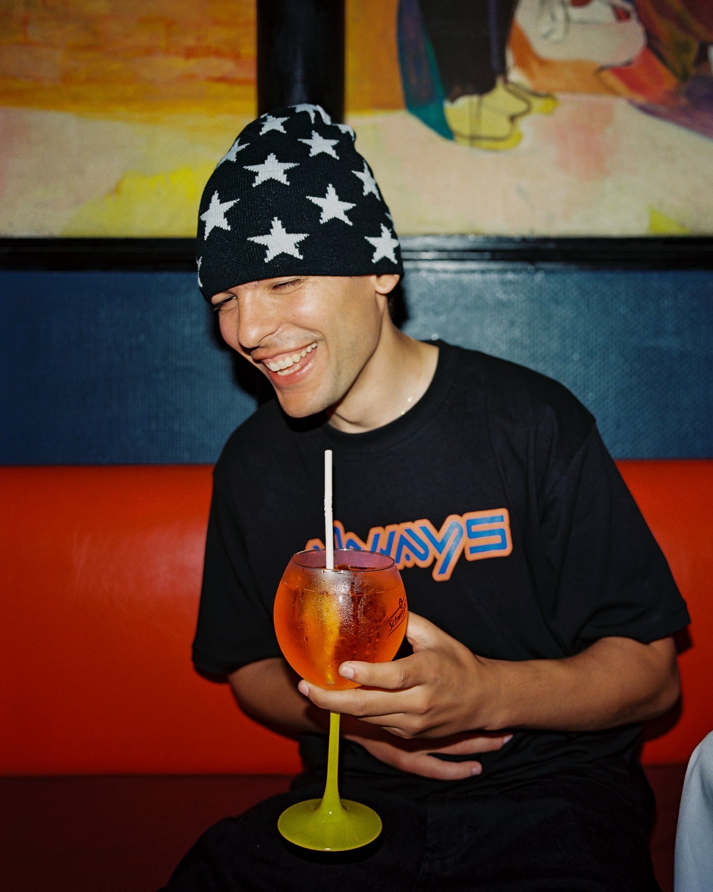 always quiky tshirt - black/orange/blue