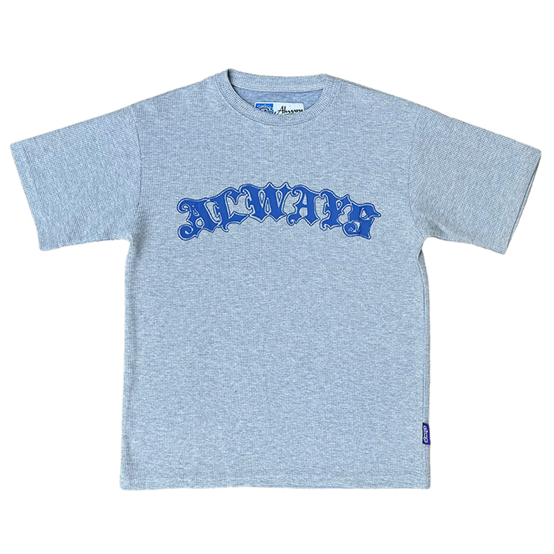 shimpei font waffle tshirt - grey