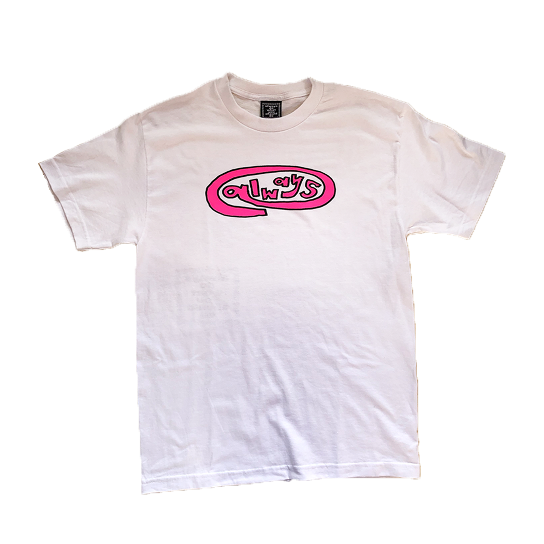 pink oval t-shirt white