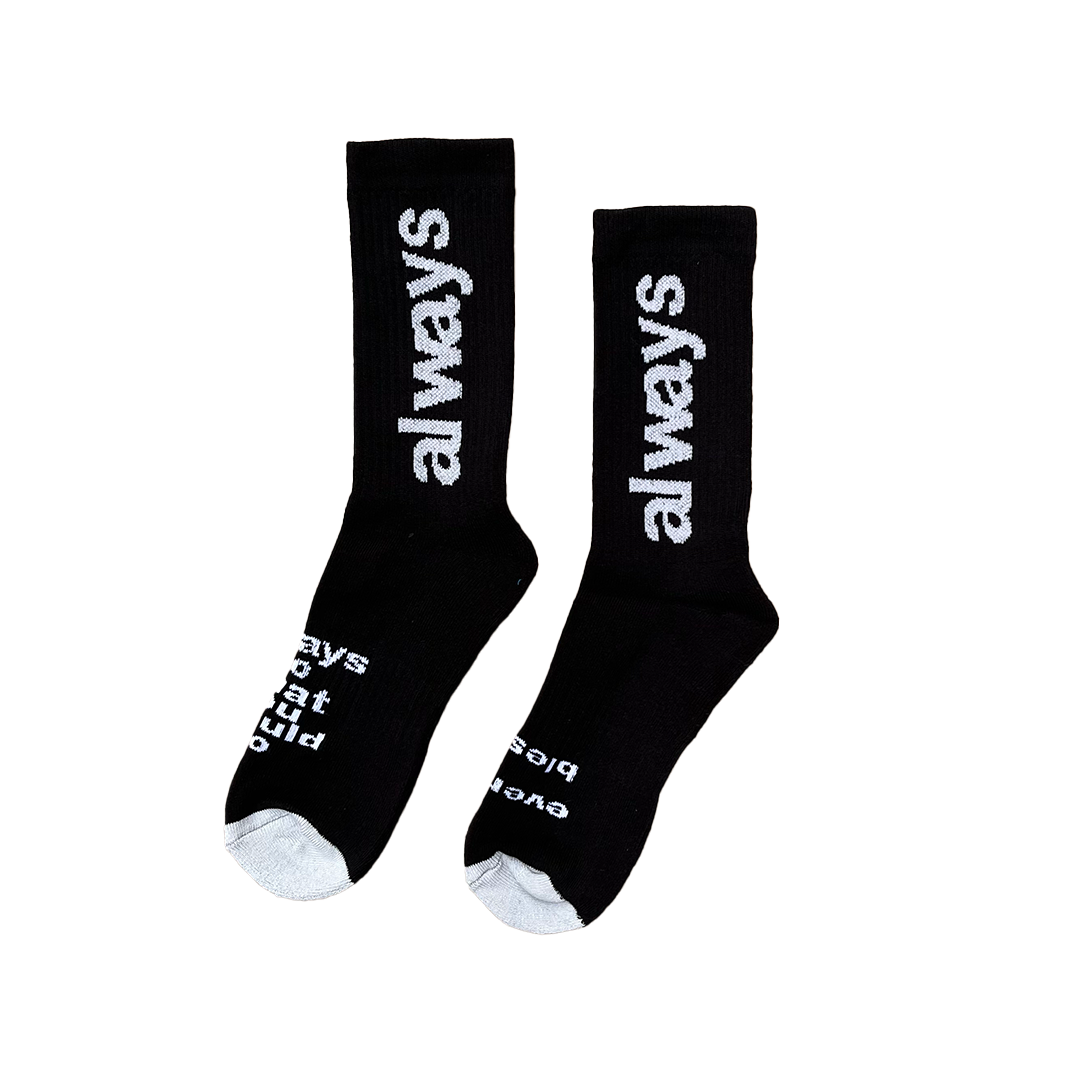 always up sock - silver/black