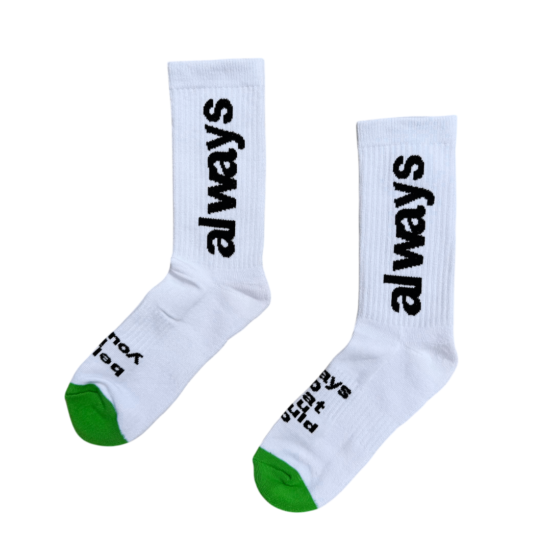 always up sock - white