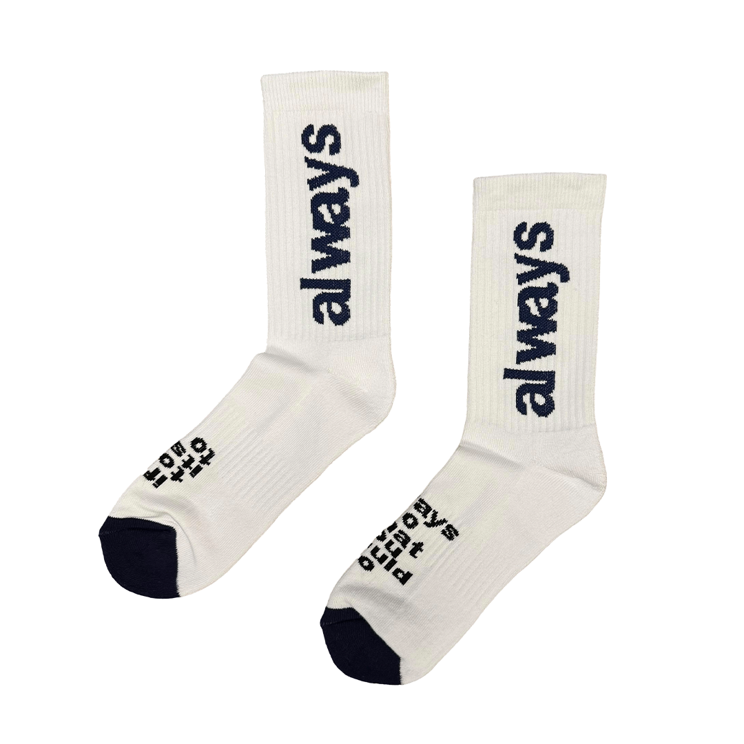 always up cotton crew sock - navy/white