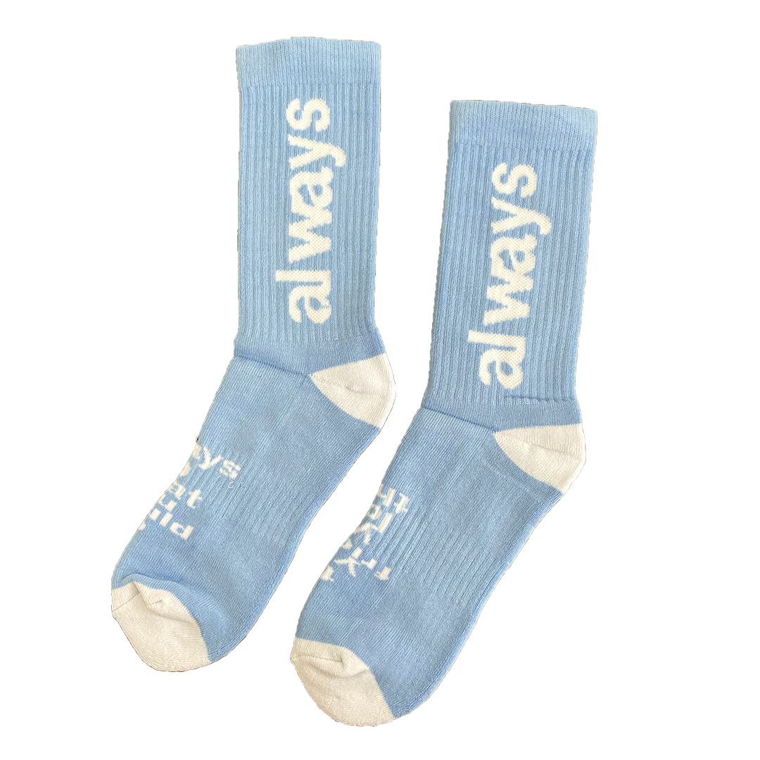 baby blue always up sock