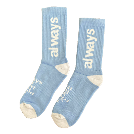 baby blue always up sock