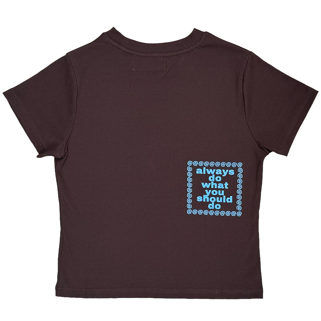 he@rt logo baby tee - brown