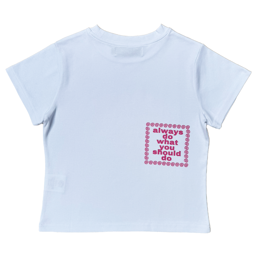 he@rt logo baby tee - white