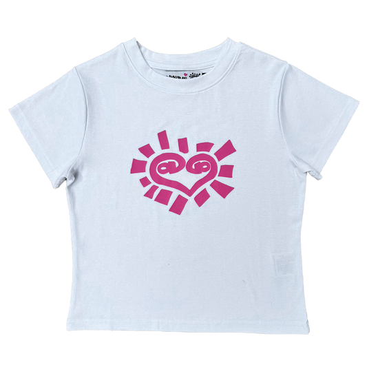 he@rt logo baby tee - white