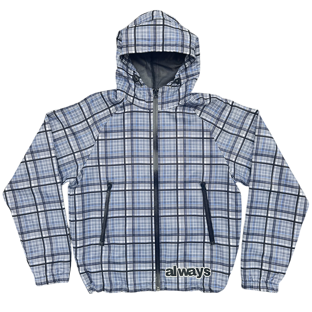 plaid bandemic jacket - blue / grey