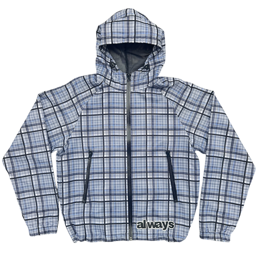 plaid bandemic jacket - blue / grey