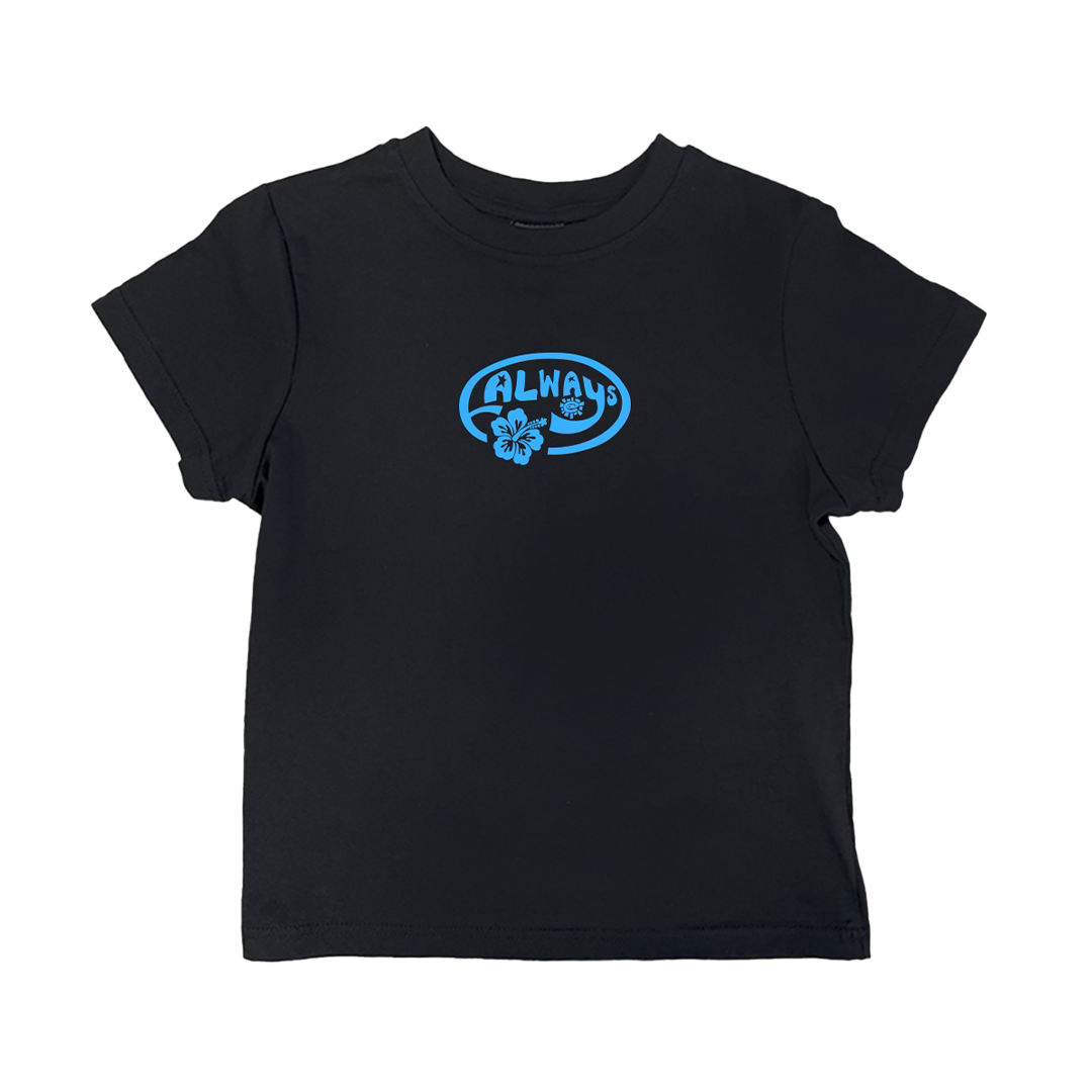 beach baby tee - black/blue