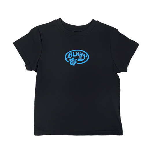 beach baby tee - black/blue