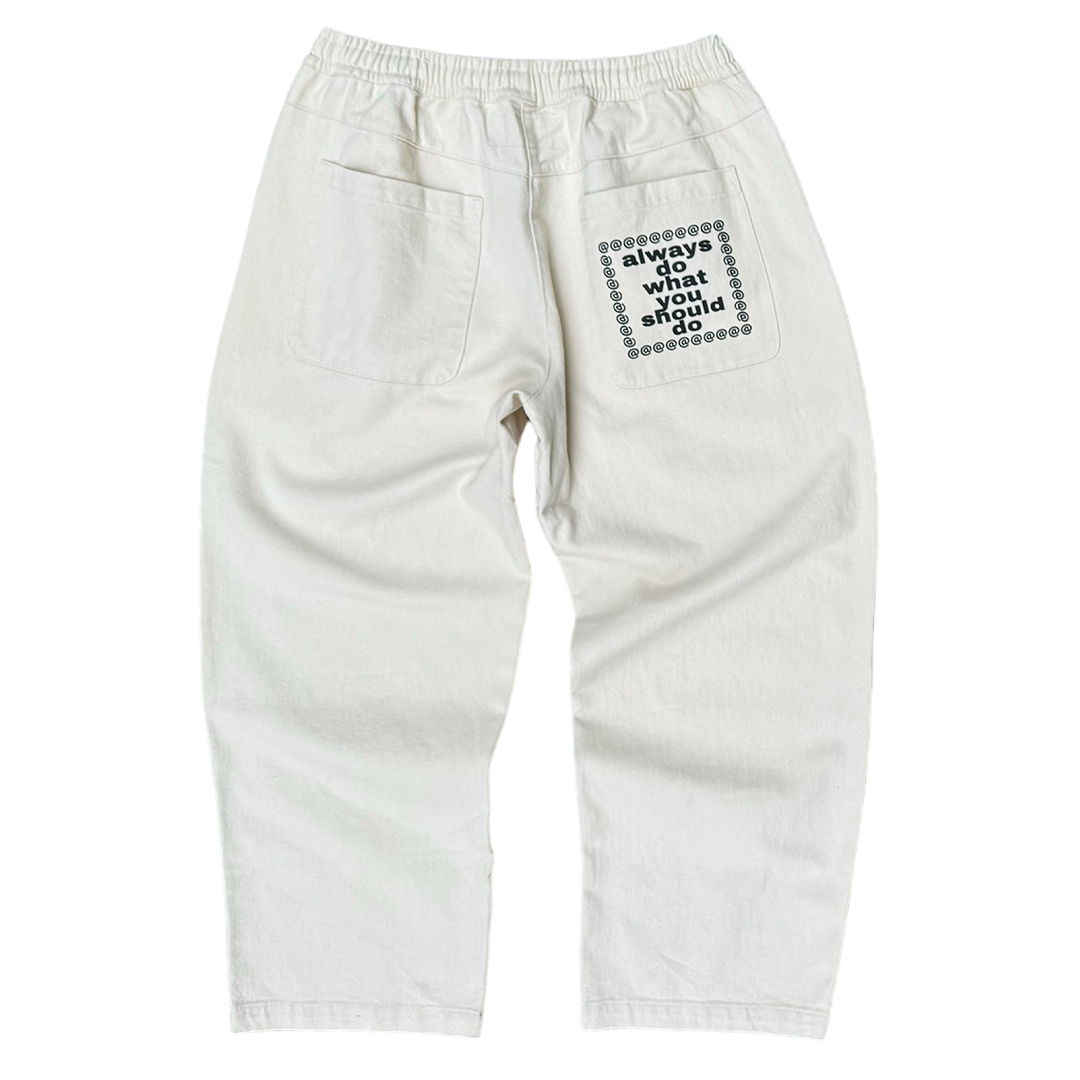 relaxed beige skate pant