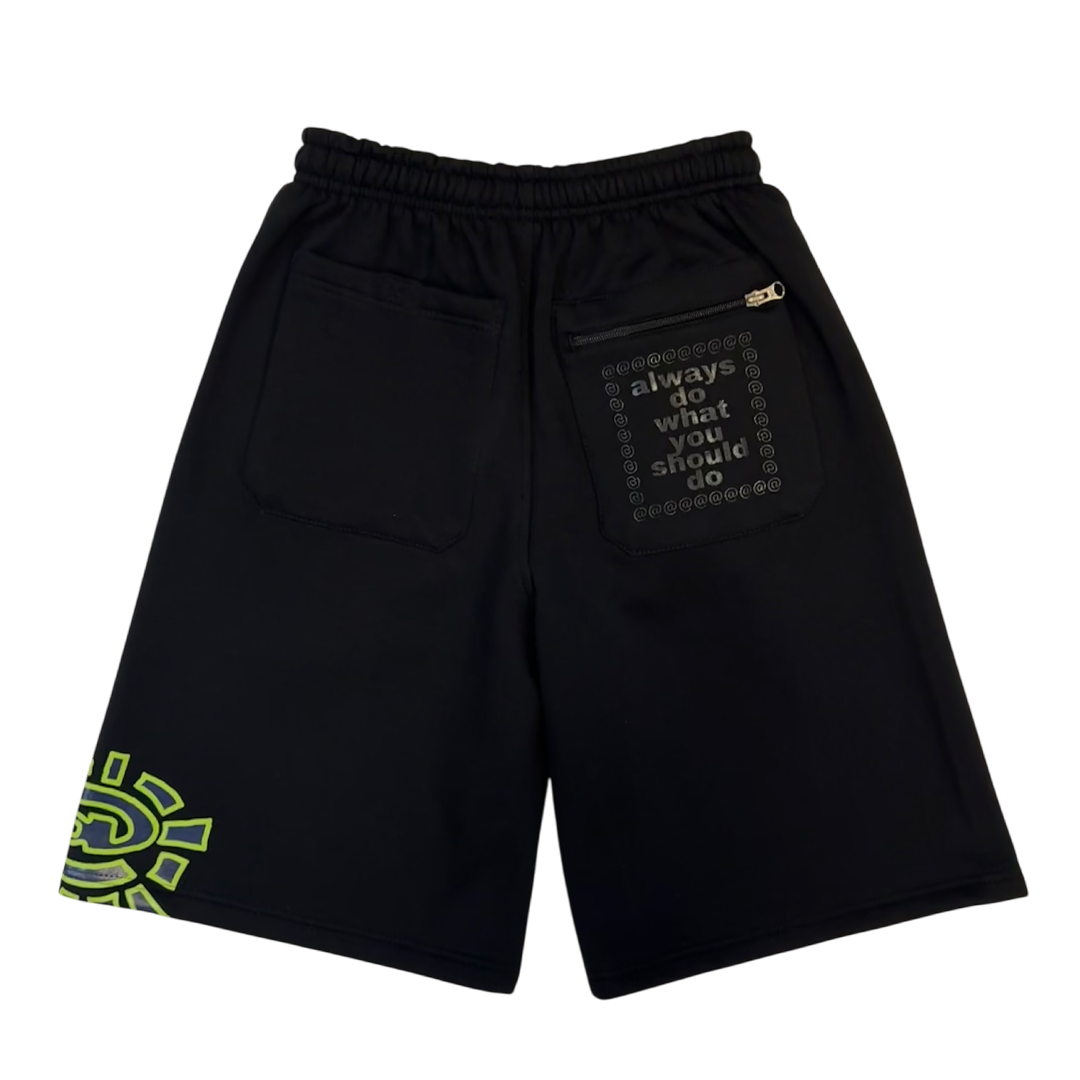 relaxed jogger shorts - navy/green @sun