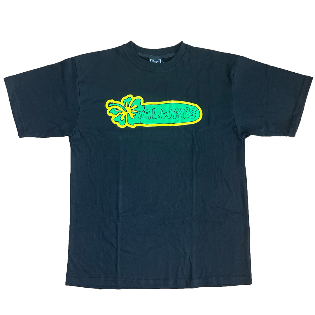 high biscus tshirt - black