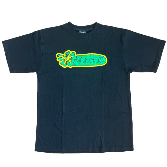 high biscus tshirt - black