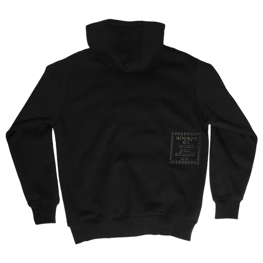 flight zip up hoodie - black
