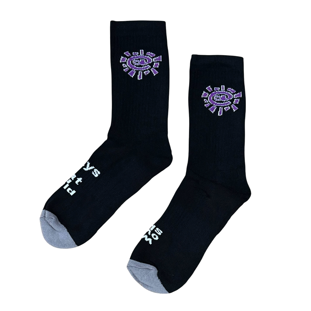 purple @sun sock - black