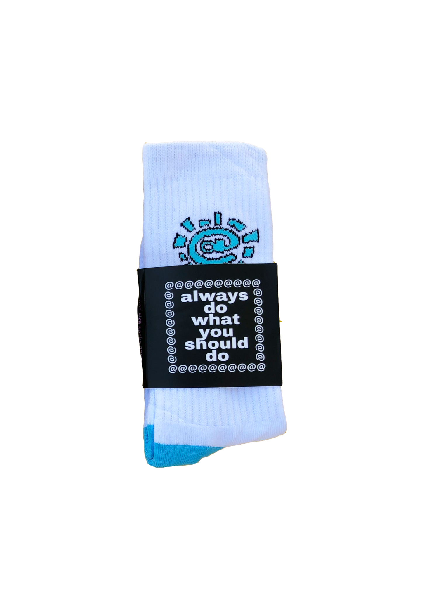 white / blue @sun sock