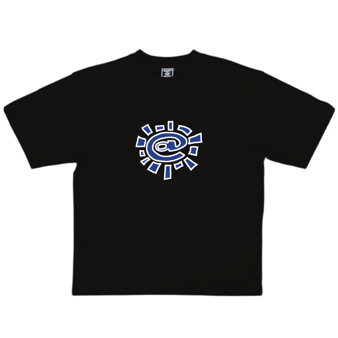 blue/white @sun tshirt - black
