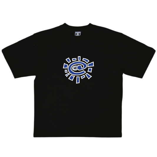 blue/white @sun tshirt - black