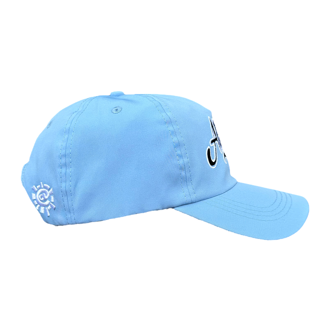 script logo nylon cap - blue
