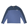 panelled waffle long sleeve - navy / blue