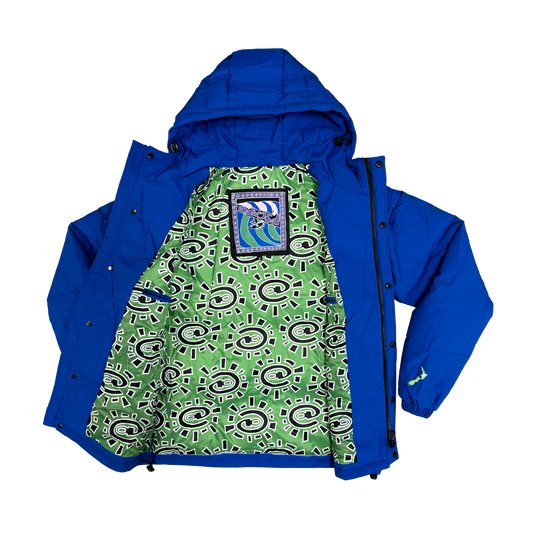 unisex royal blue puffa jacket