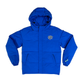 unisex royal blue puffa jacket