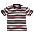 educated polo - brown/red stripe