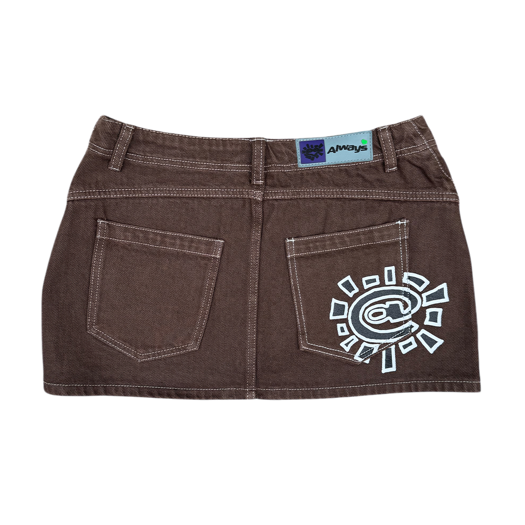 VW @sun mini denim skirt - brown