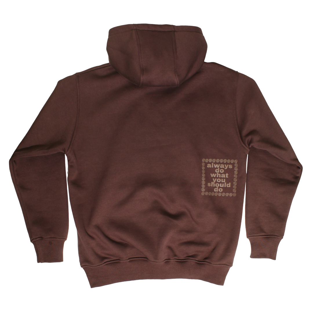 small embroidered @sun hoodie brown
