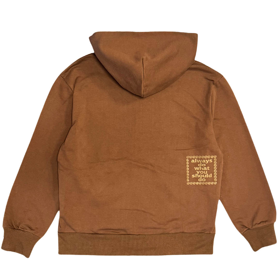 premium zip up hoodie - brown