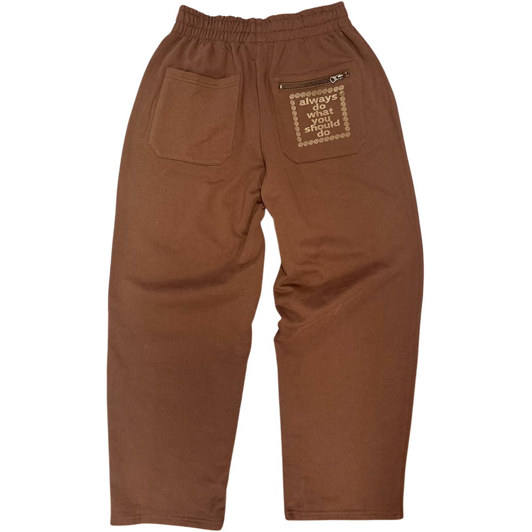 premium no cuff jogger - brown