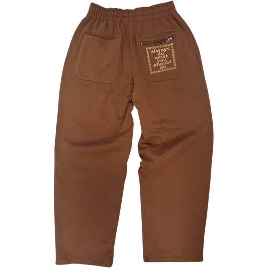 premium no cuff jogger - brown