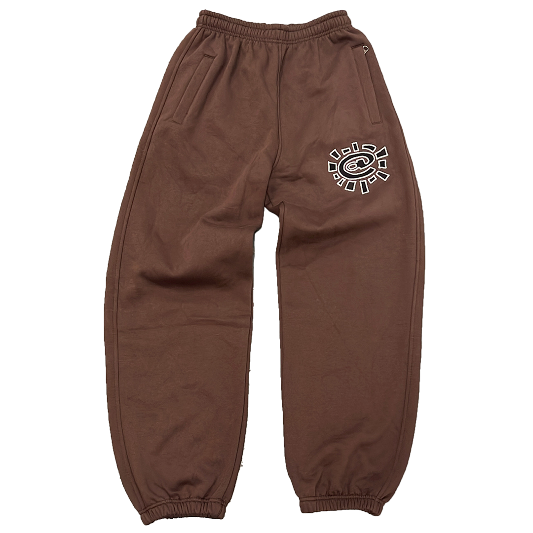 rel@xed embroidered brown jogger
