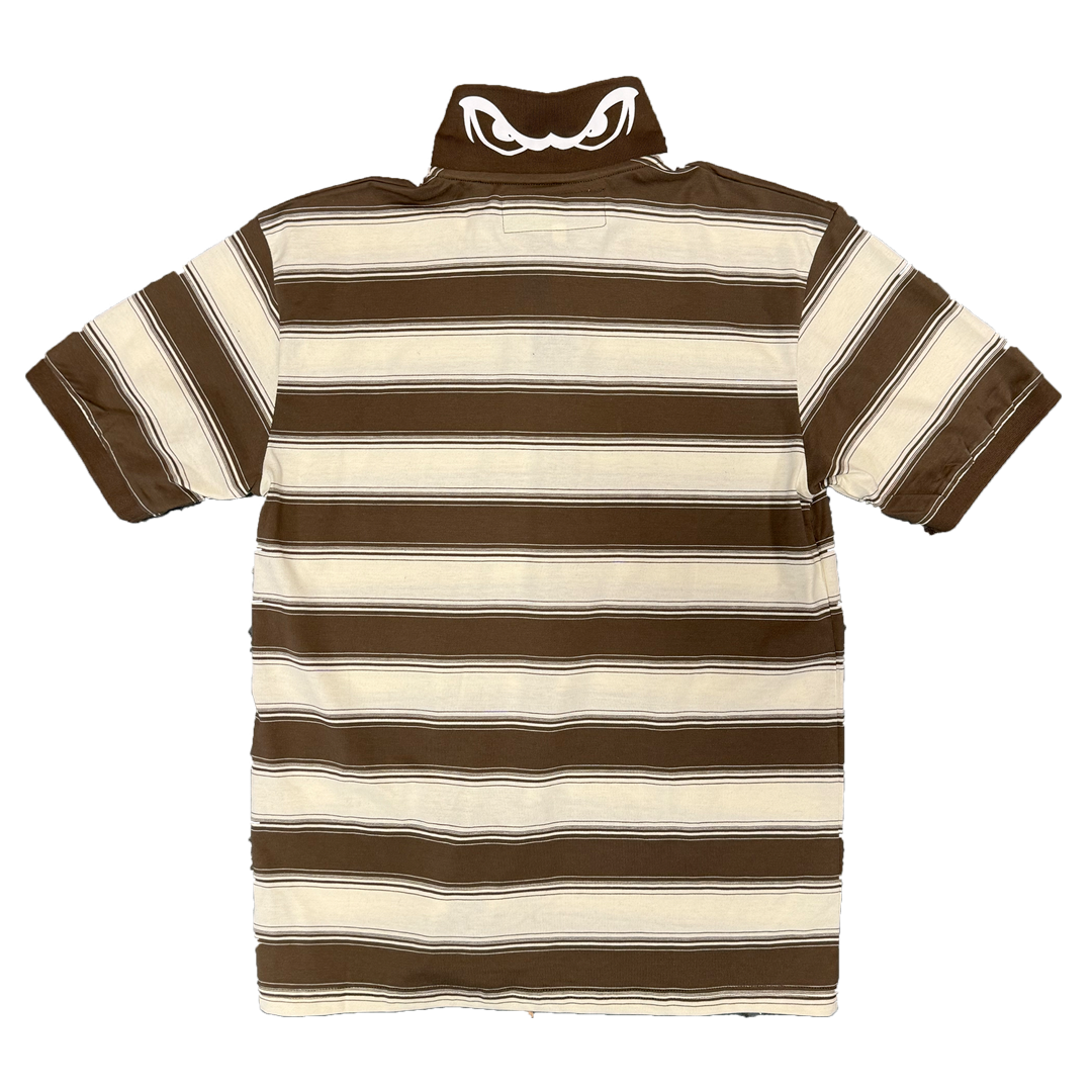 education polo shirt - brown stripe
