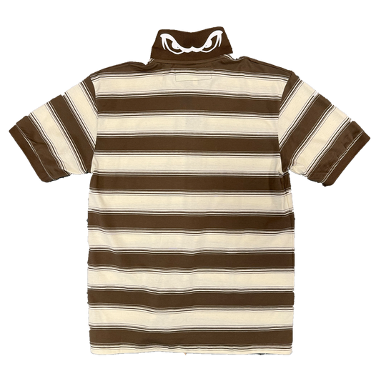 education polo shirt - brown stripe