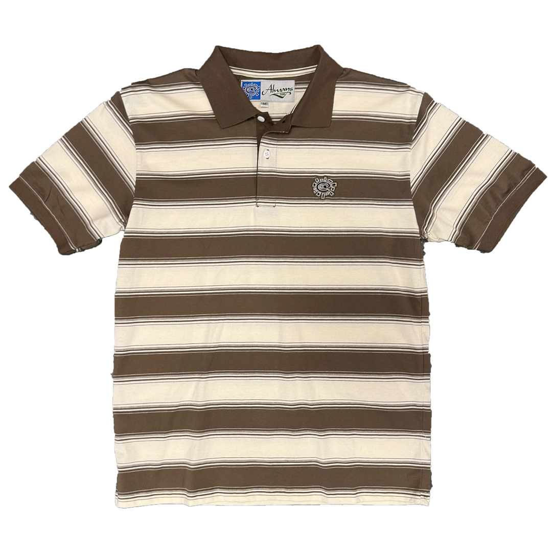 education polo shirt - brown stripe