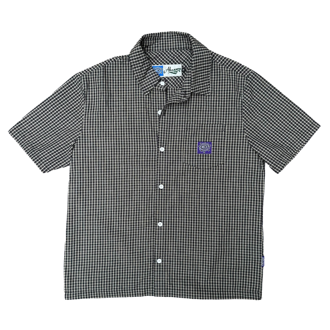 criss cross purple label shirt - black/white