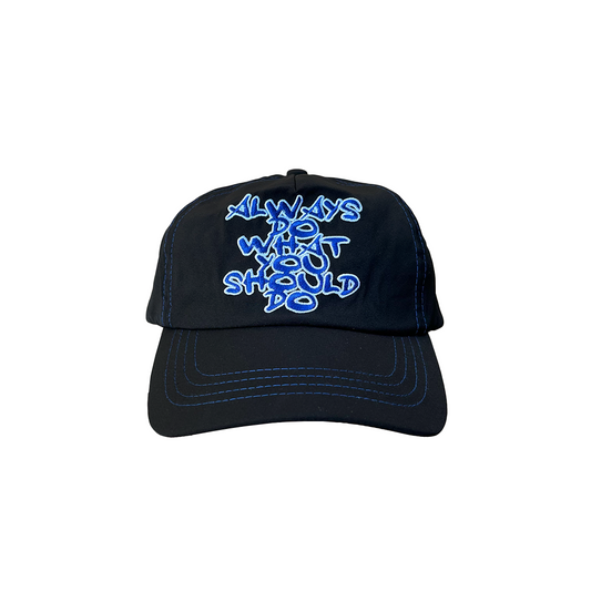 nylon cohesive sun cap - black/blue