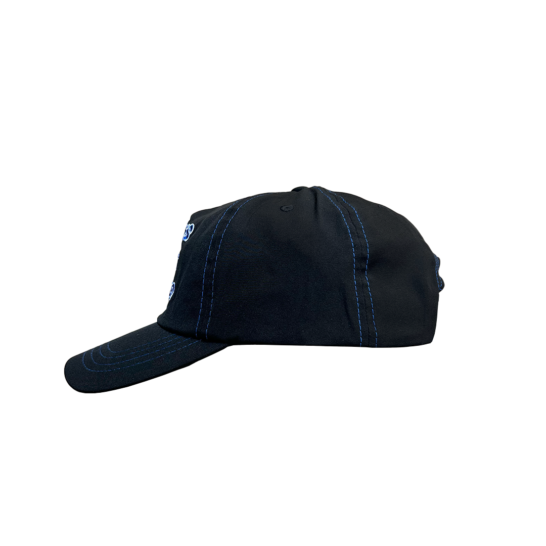 nylon cohesive sun cap - black/blue