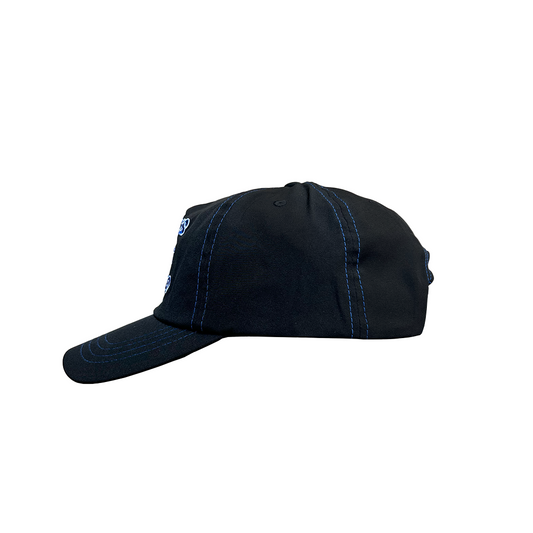 nylon cohesive sun cap - black/blue